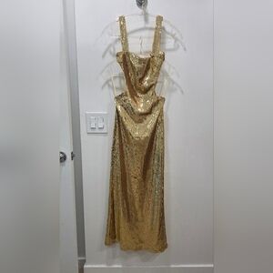 Meshki Adoria Sequin Cut Out Maxi Dress